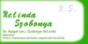 melinda szobonya business card